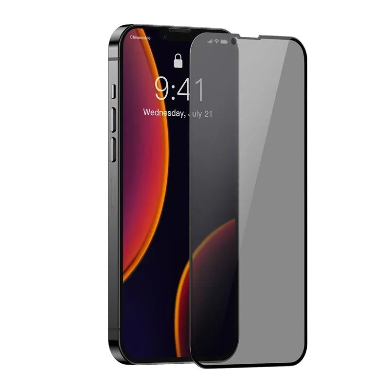 0.23mm non-broken edge curved privacy tempered film for iPhone 5.4 inch model