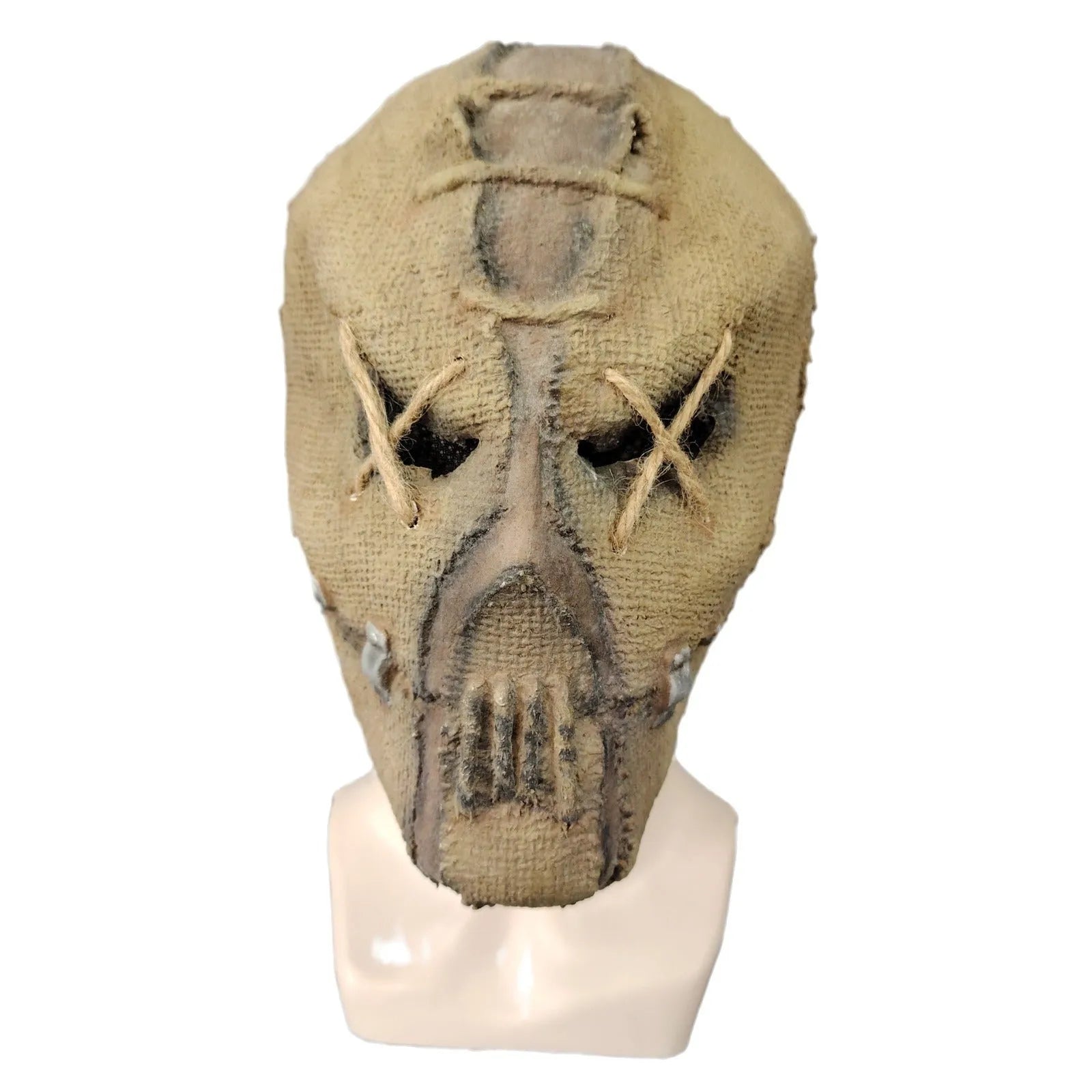 Scar skull design latex Halloween mask for adults measuring 31cm tall with horror styling