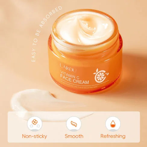 Vitamin C Delicate Moisturising Cream 50g in orange pot with white lid