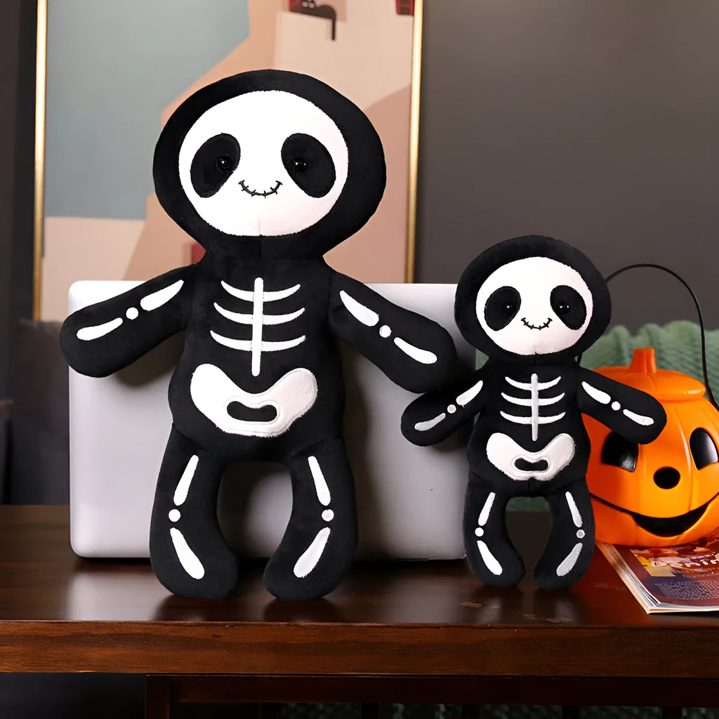 Halloween skull pillow plush toy in Skull Bob colour, 40cm height, soft decorative cushion for kids
