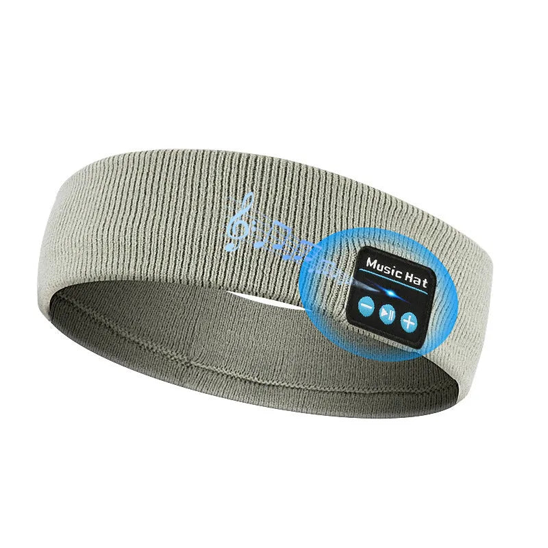 Bluetooth 5.4 sports hair band with removable music module in black, dark gray or gray white colours