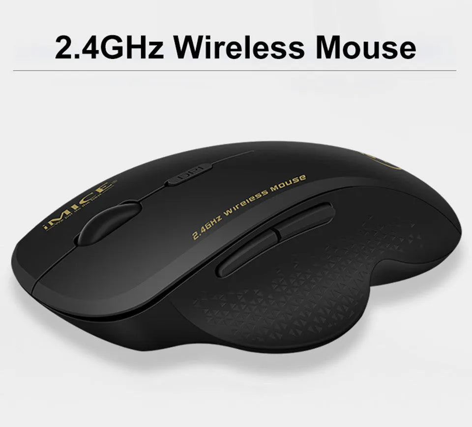 2.4G wireless mouse with six buttons in Obsidian Black