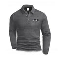 Trendy casual all-matching printed long sleeve waffle polo sweater in Korean style, loose fit, 14 colour options