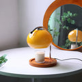 Bedroom glass atmosphere decorative light table lamp solid wood iron base 20cm height 28cm three colour