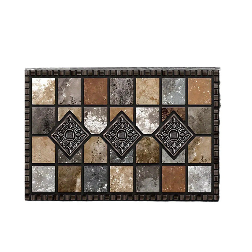 Black and white plaid crystal velvet floor mat, washable carpet in 40x60cm, 50x80cm and 60x90cm sizes