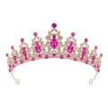 Baroque bride crown headdress with rhinestone crystals on alloy frame in multiple colour options
