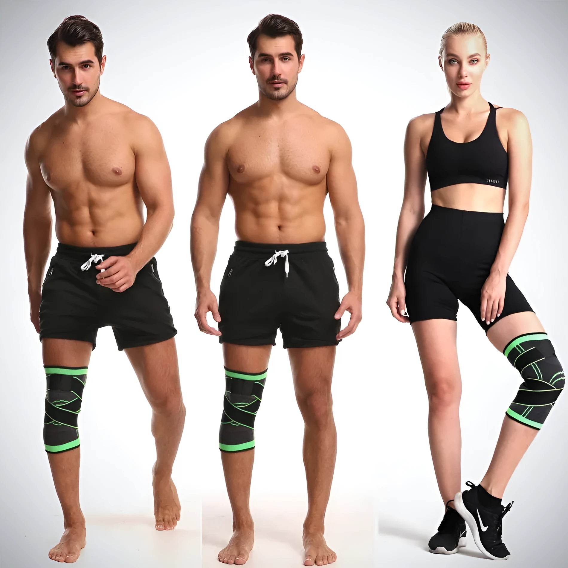 A pair of non-slip knee pads for sports and fitness, shown in one of six available colours.