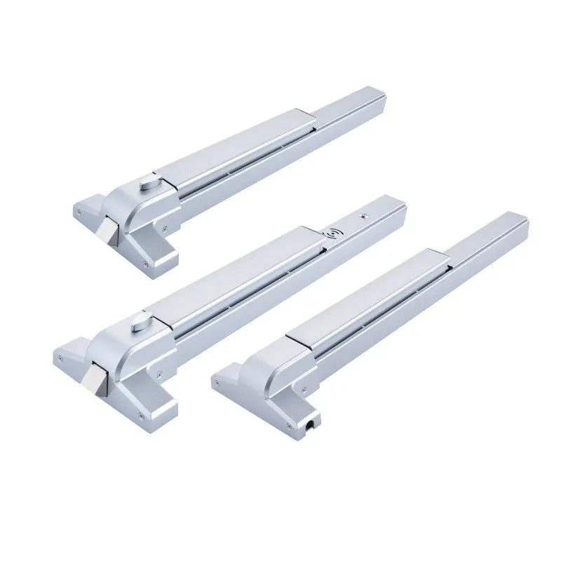 Stainless steel fireproof door push lock with external handle for 65cm single doors.