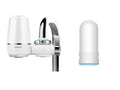 White plastic kitchen faucet water filter with ceramic cartridge and universal adapter set