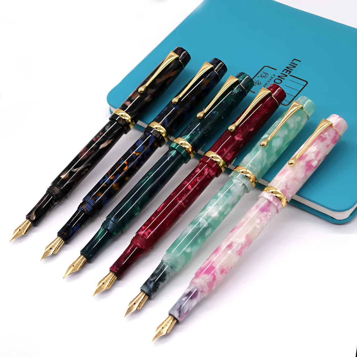 Acrylic fountain pen with smooth-writing nib, customizable colour, available in multiple shades for personal or corporate use