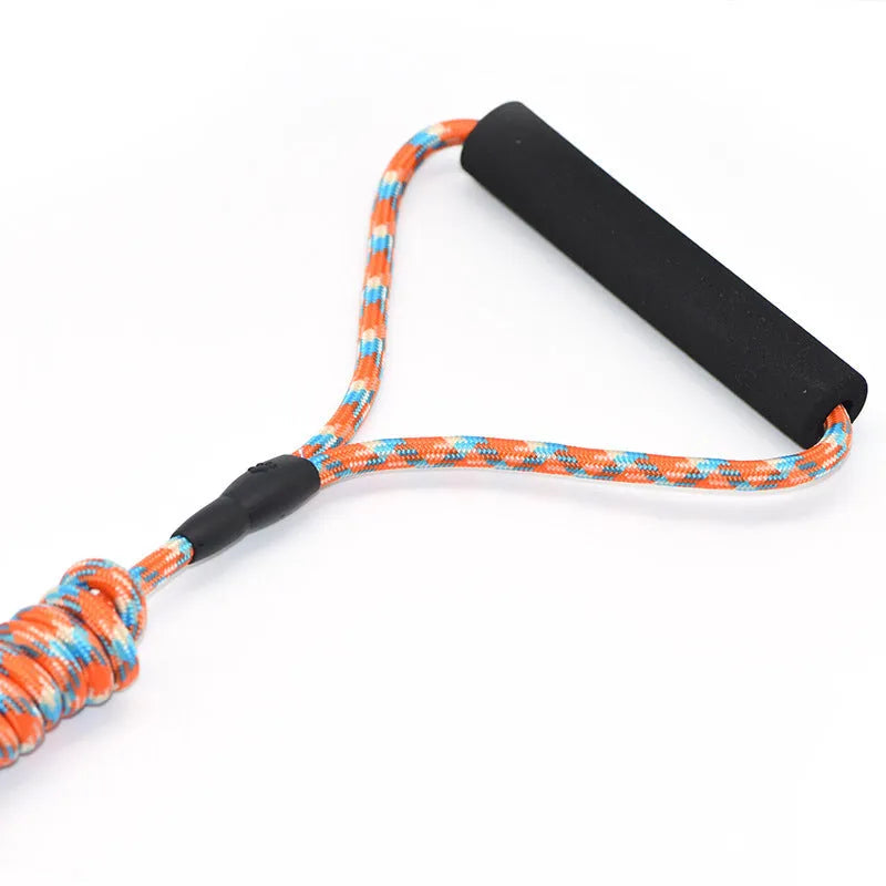 Nylon pet climbing harness chest and back with foam traction handle circular rope in blue, orange, purple, rose red, and yellow colours