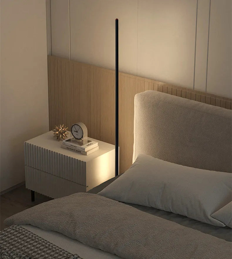 Vertical aluminium alloy floor lamp with LED light in modern simplicity design