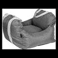 Portable cloth dog car kennel in dark gray, light gray, or dark khaki, sizes S and L