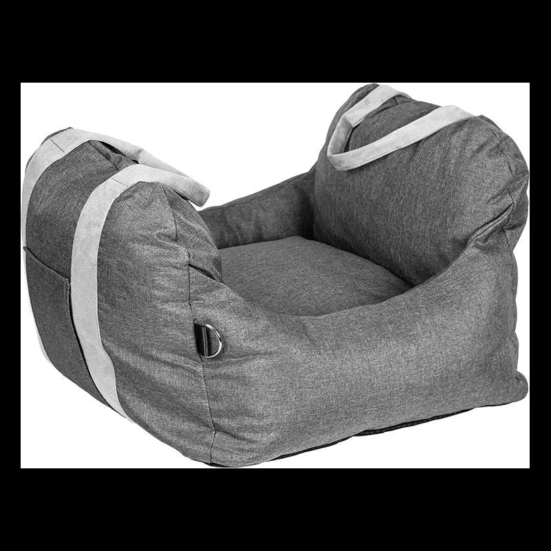 Portable cloth dog car kennel in dark gray, light gray, or dark khaki, sizes S and L