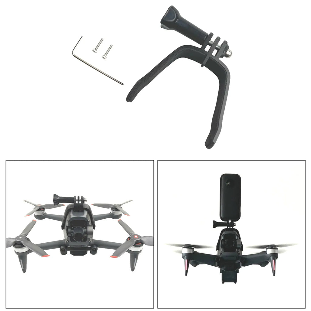 3D printed action camera expansion bracket with sponge protection for FPV drone vertical mounting