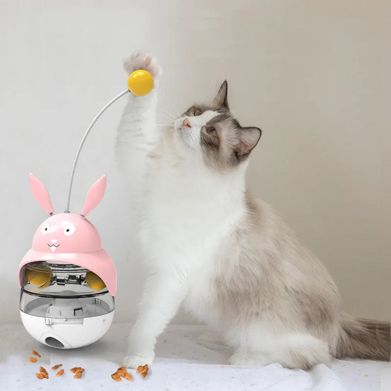 Tumbler leaky ball plastic educational toy for pets with treat opening