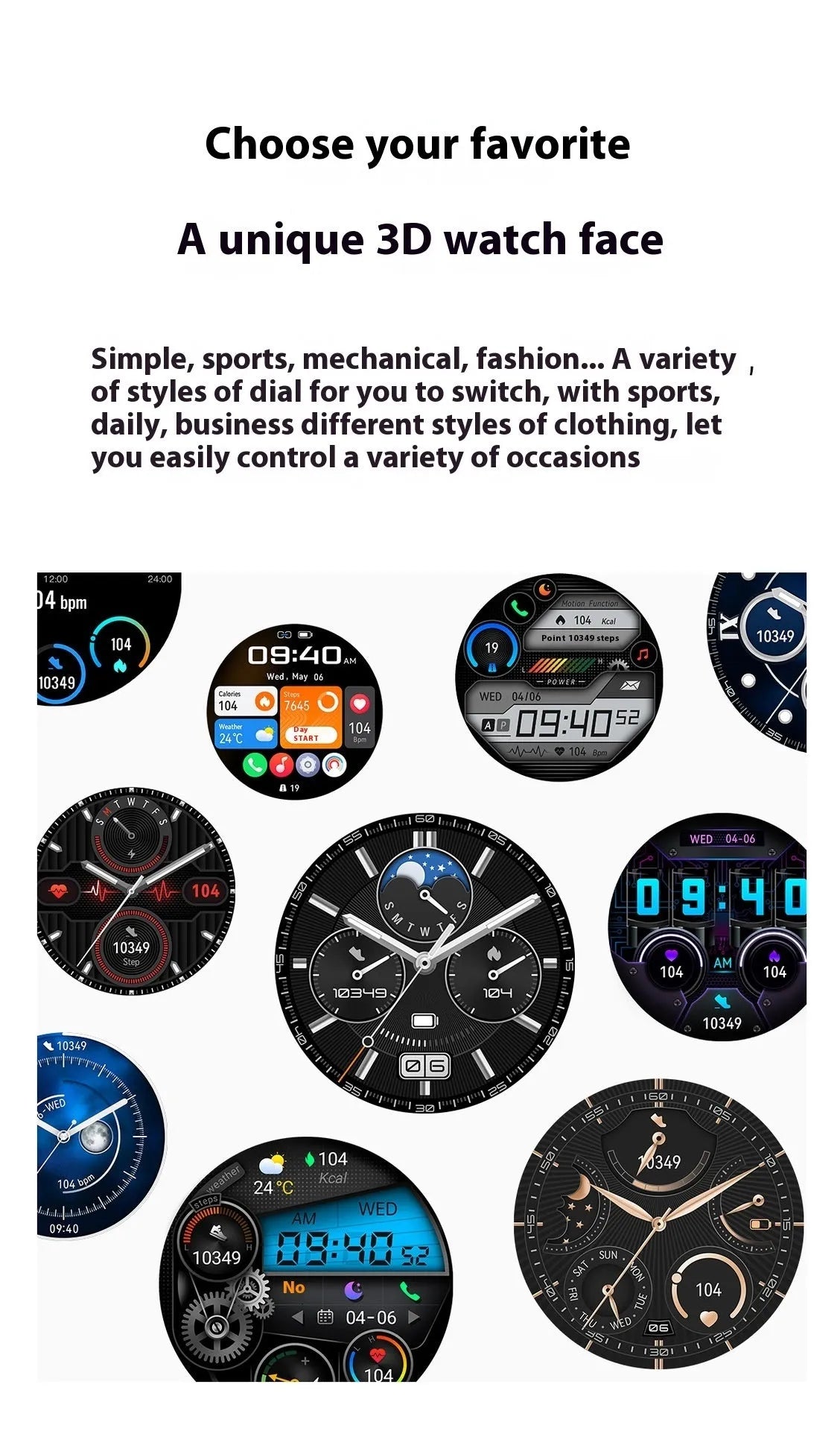 Black silicone and silver vinyl Bluetooth calling smartwatch with heart rate monitoring on wrist