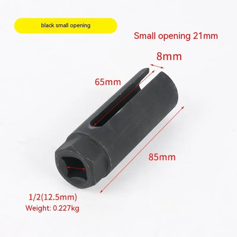 Black chromium vanadium steel oxygen sensor sleeve with 22mm inner diameter for universal O2 sensor protection.