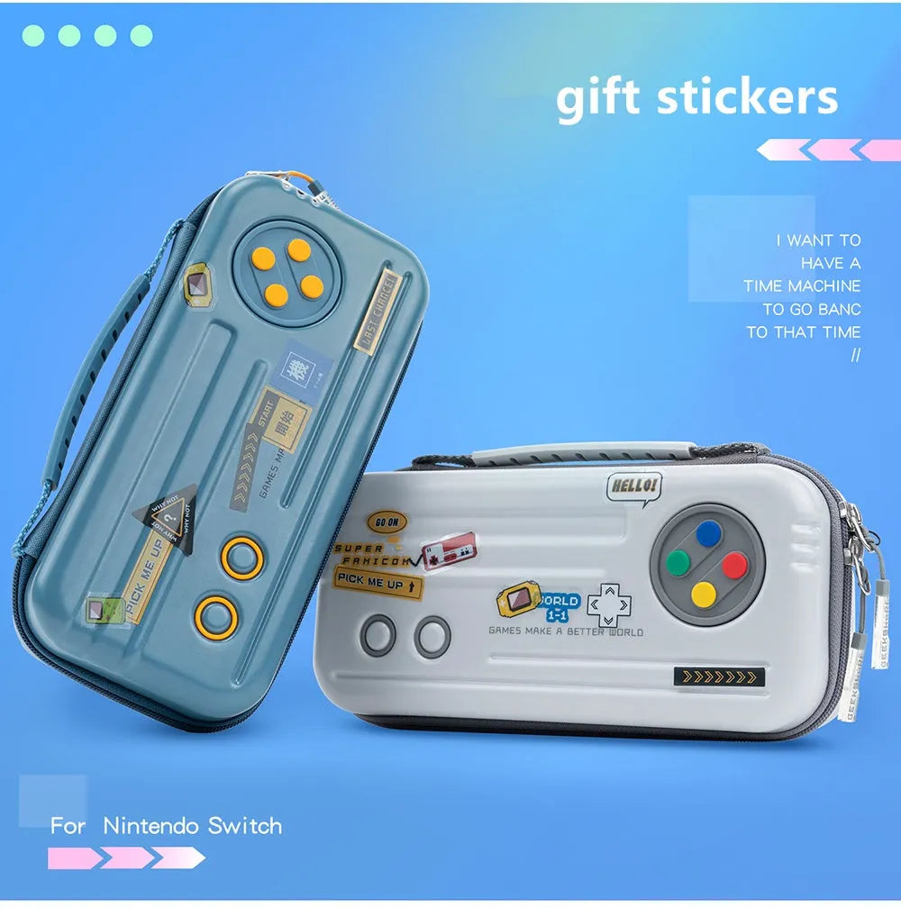 Nintendo Switch storage bag showing interior compartments for console and game cartridges
