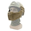 Tactical half face mask in nylon, folding design, available in black green mud colours