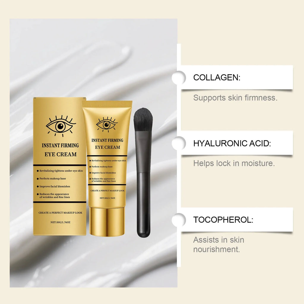 Hydrating Elastic Massage Eye Neck Cream 50g with brush applicator for firming and smoothing