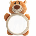 Adjustable safety car baby mirror with 360-degree rotation, acrylic surface and animal super soft short plush cover