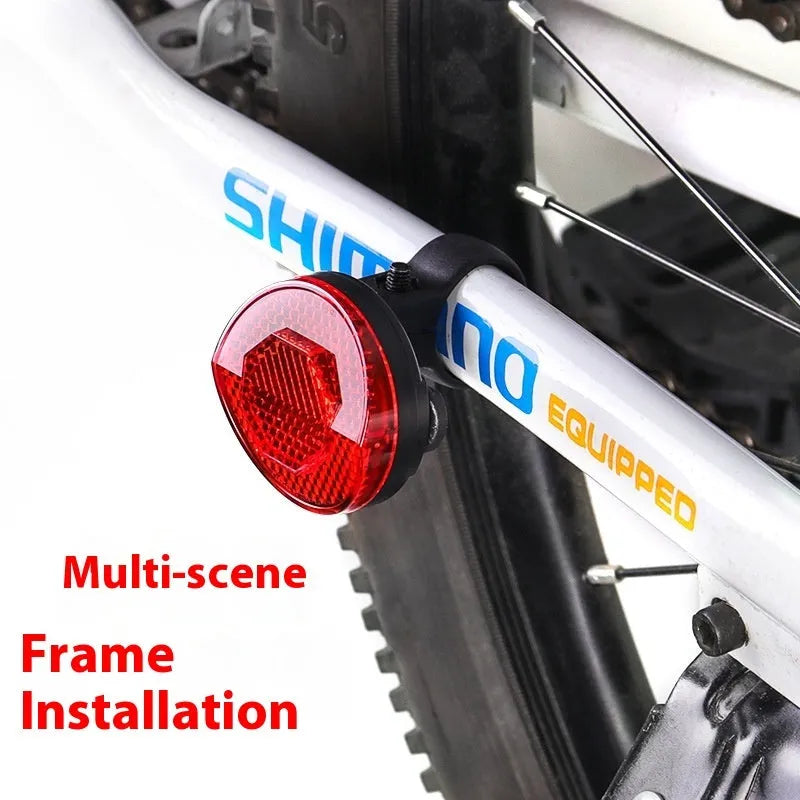 Red plastic bicycle anti-theft taillight bracket with integrated seat post reflector for cycling safety