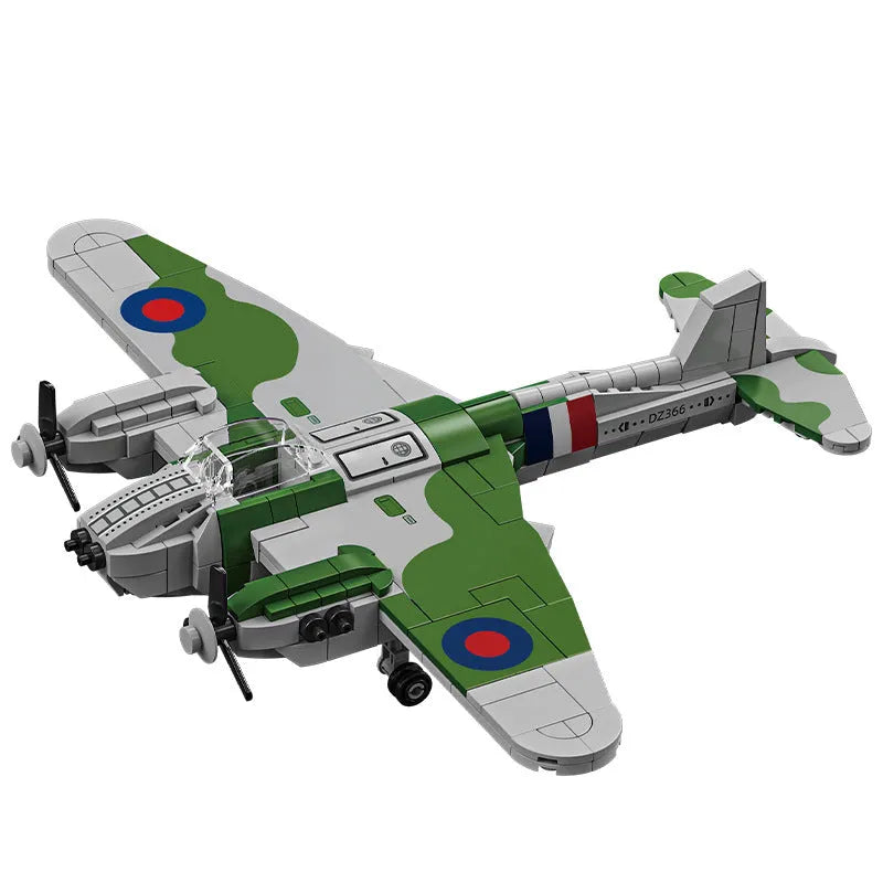 Building blocks airplane model Mosquito bomber set with 526 plastic pieces in colour box