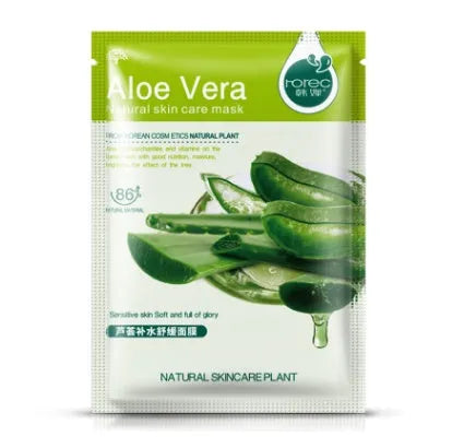 Aloe vera sheet mask 30g for moisturising and pore care white packaging