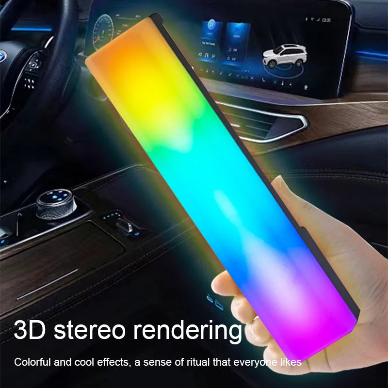 3D RGB light pick-up table lamp with music voice activation in white or black shell