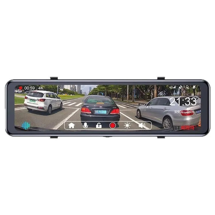 10 inch touchscreen car driving recorder with double recording, GPS positioning module, and 6 metre rear cable