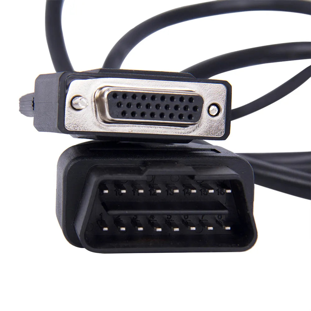 Black OBD2 male to DB26 female extension cable 180cm with two connectors