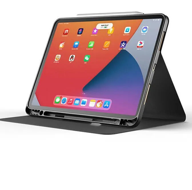 Crescent Cloud iPad flip tablet case with pen tray option, imitation leather and TPU, 7.9 to 11 inch sizes