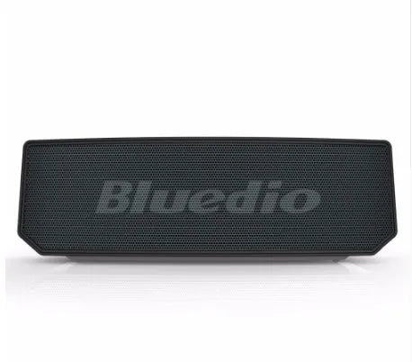 Bluedio BS-5 mini Bluetooth speaker in black, compact portable design with 3D stereo sound