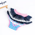 Cotton female canine menstrual panties with princess bowknot in pink bow colour, side view