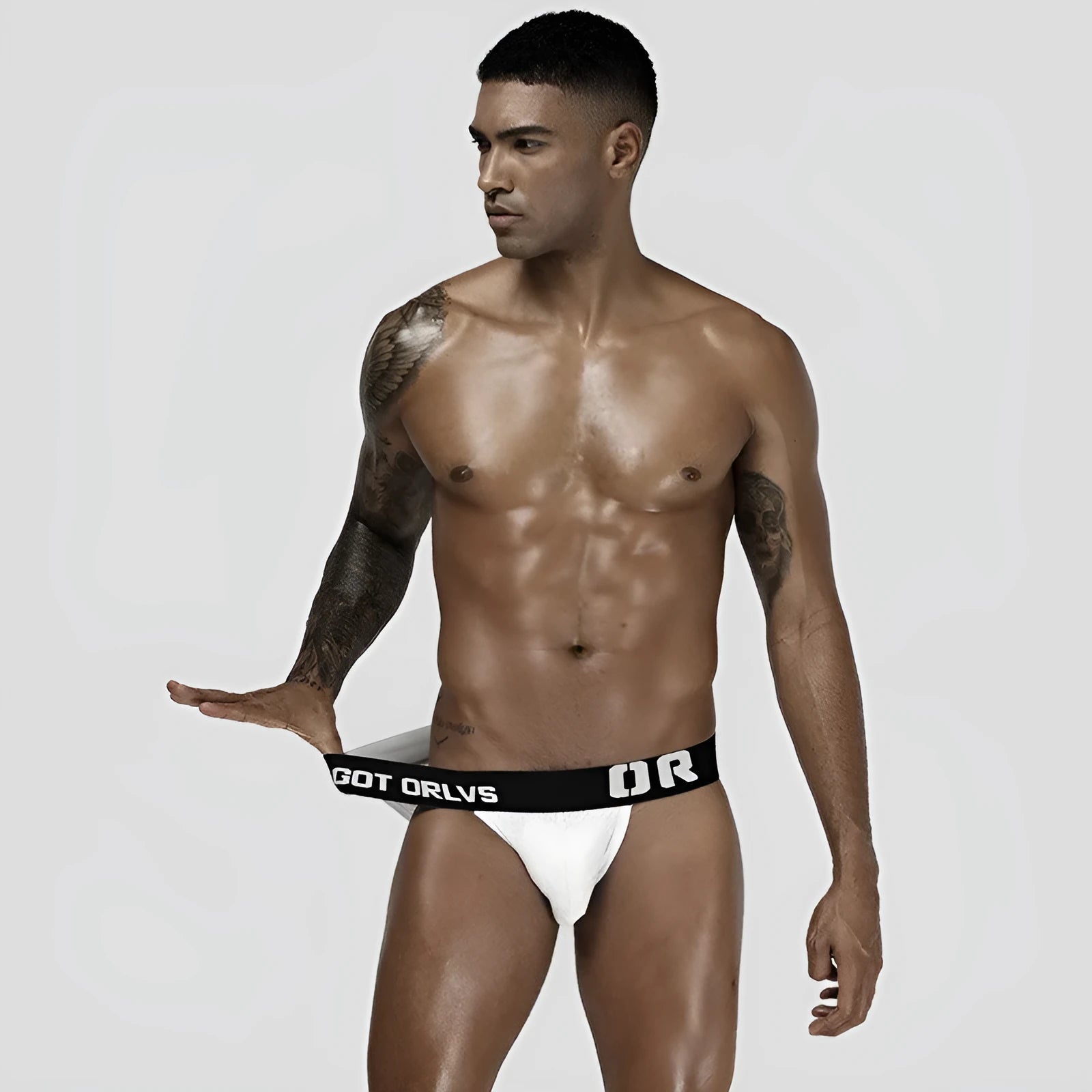 Men's mesh breathable nylon body shaping briefs low waist solid colour black hip lift belly control