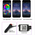 Car fibre optic ambient light kit with RGB APP control, music rhythm mode, DC12V 9W, for door and footwell