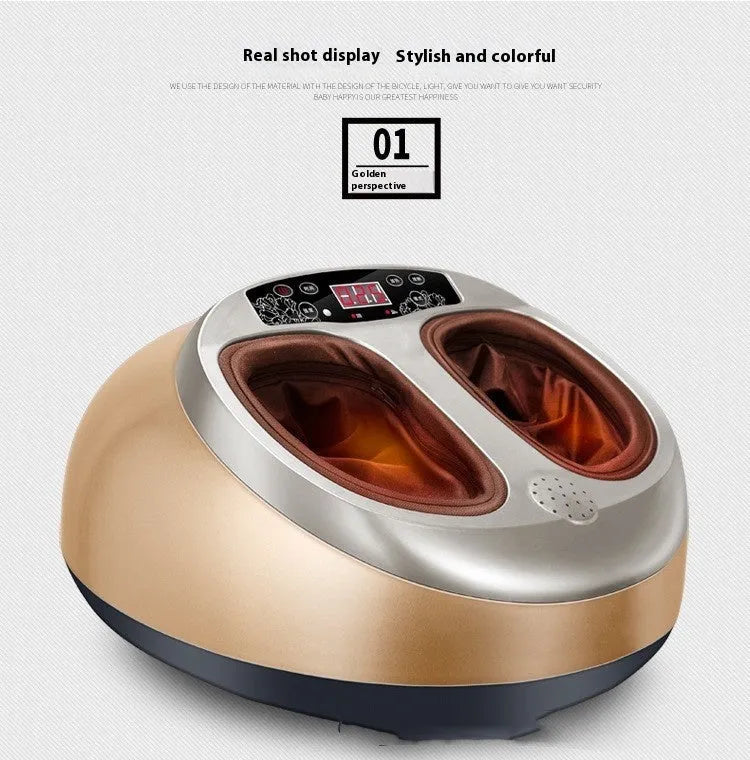 Infrared electric foot massager with wireless remote in Champagne Gold, 45x37x26cm