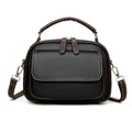 Women's cross-body shoulder bag in PU leather with horizontal square design and double straps