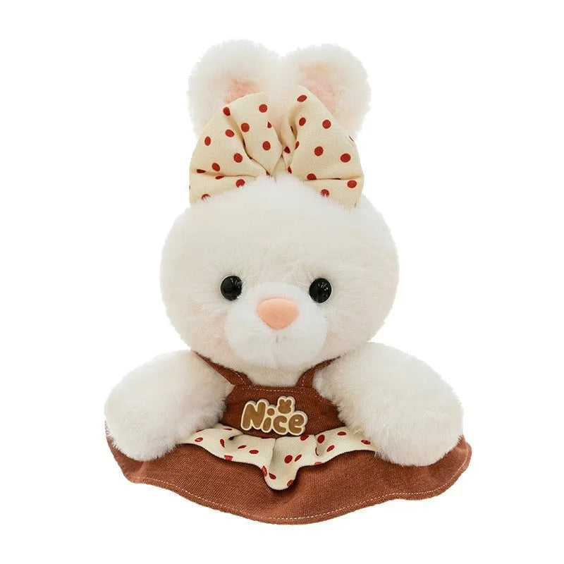 Rabbit plush toy 23cm height cute youth couple plaid women bear design PP cotton filling soft stuffed animal