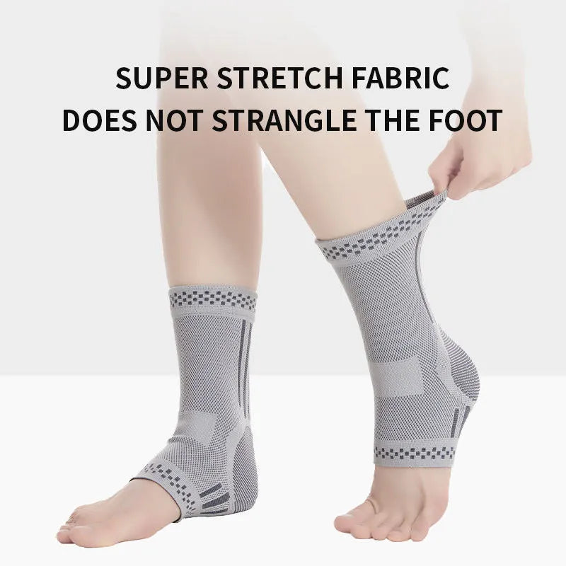 Graphene ankle brace compression sleeve for sprained ankle support with copper ions for breathability