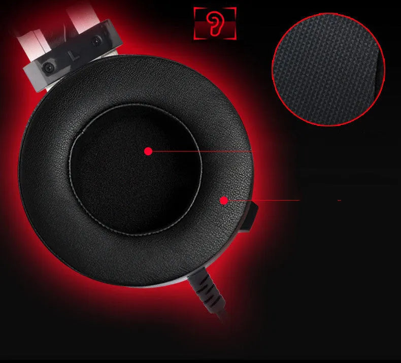 Black wired over-ear gaming headset with a long cable and 3.5mm audio jack
