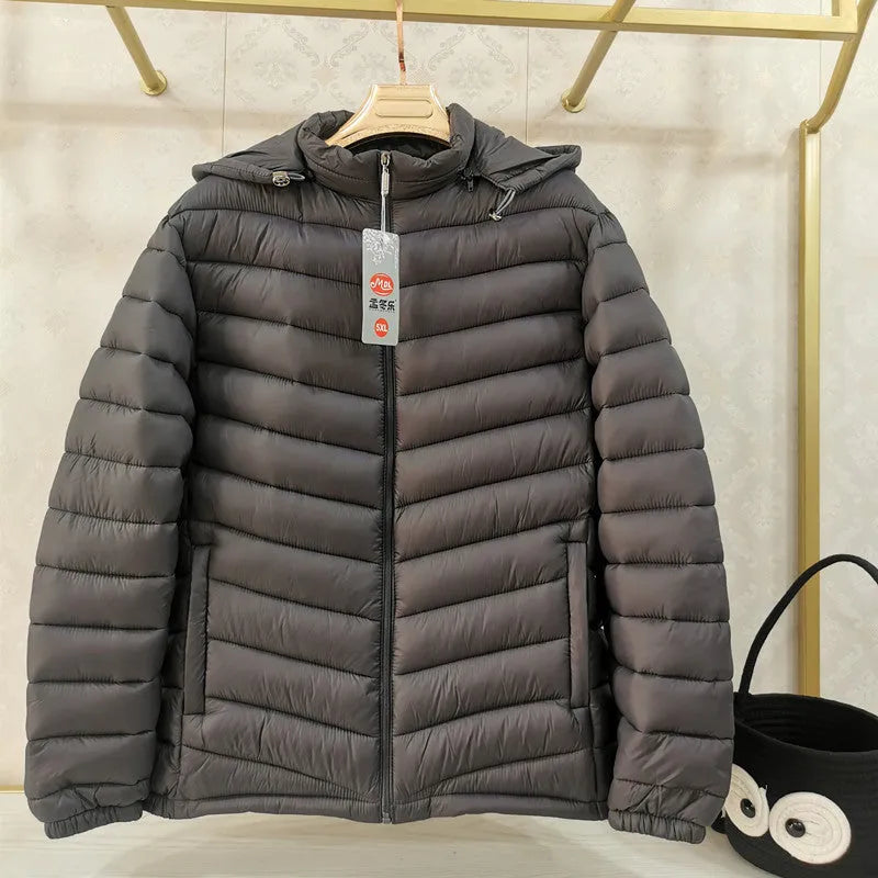 Polyester men's double-sided wear cotton jacket cardigan style in solid colour, loose fit winter coat