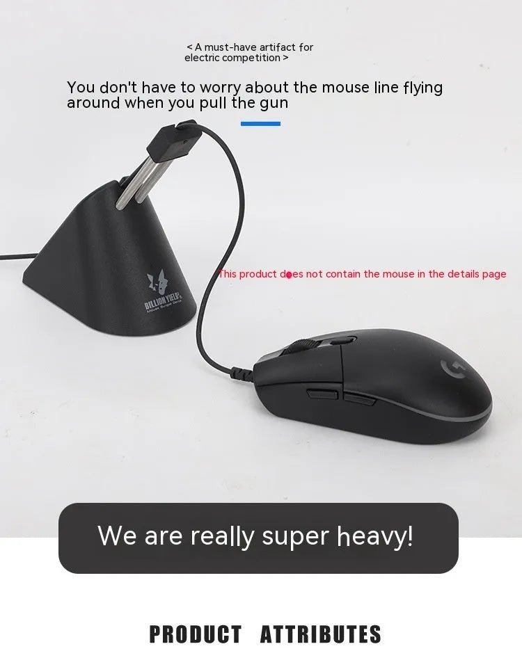 Black and white ABS plastic mouse cable holder bracket for wired gaming mice