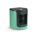 White USB desktop air conditioning fan with 150ml water tank, compact size 16 x 15.5 x 17.3 cm