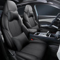 Yuan PLUS car seat cushion cover showing 70x55x18cm dimensions in available colour options