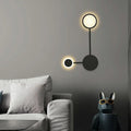 Designer wall lamp for bedroom, 96.5cm wide, iron and acrylic, 6 heads, black finish