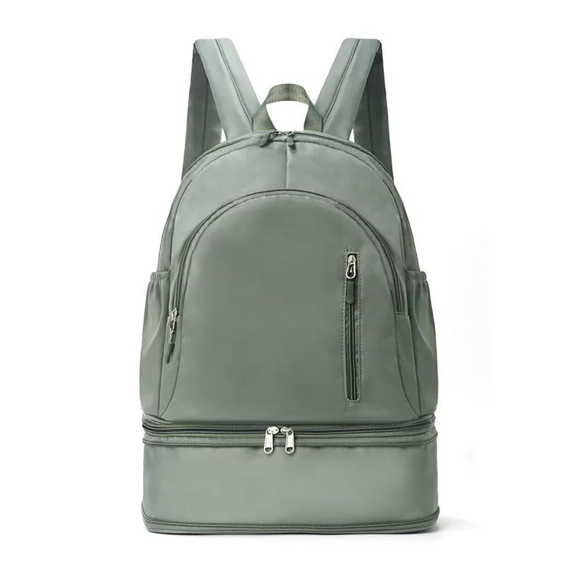 Waterproof polyester casual travel backpack with adjustable curved straps in solid colour options