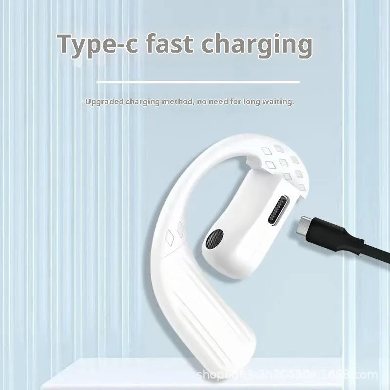 B01 Bluetooth headset ear hook bone conduction sports earphone in black with PC ABS body