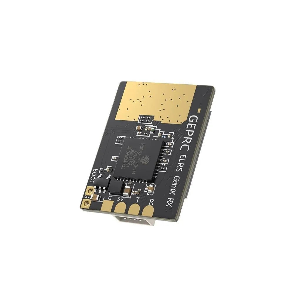 ELRS 915M 2.4G dual-frequency FPV drone receiver with two T-shaped antennas and installation accessories.